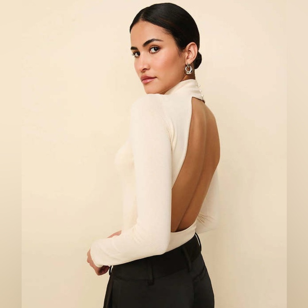 ONIA Cream Backless Top